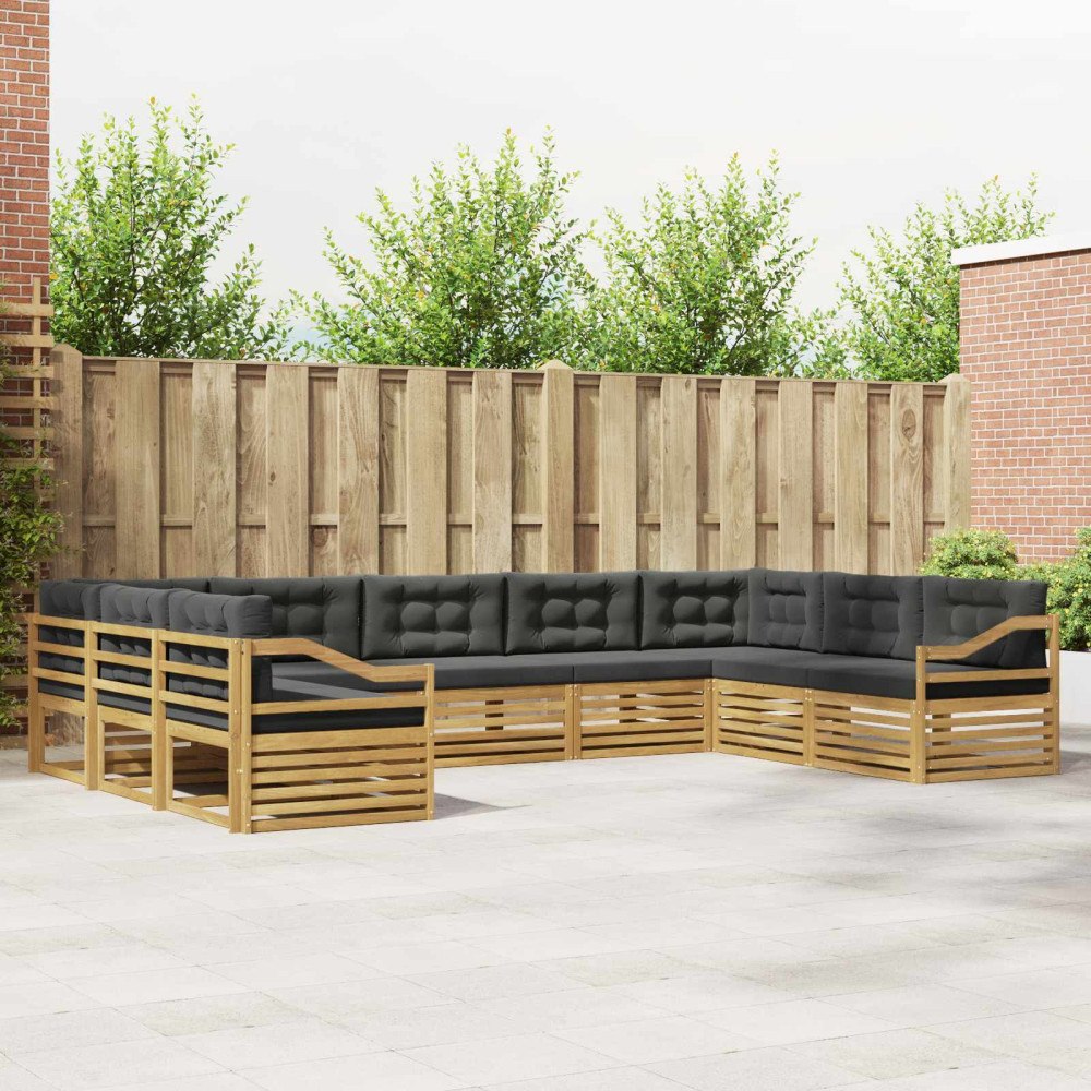 vidaXL Utomhussoffset 9 pcs Vit och antracit 404 x 245,5 x 73 cm