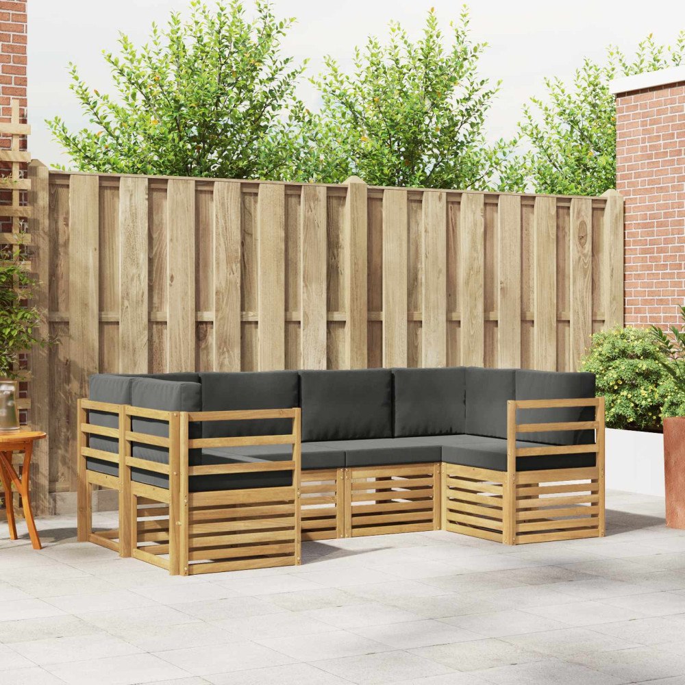 vidaXL Sektionsoffgrupp 6 pcs Vit och antracit 245 x 126,5 x 73 cm