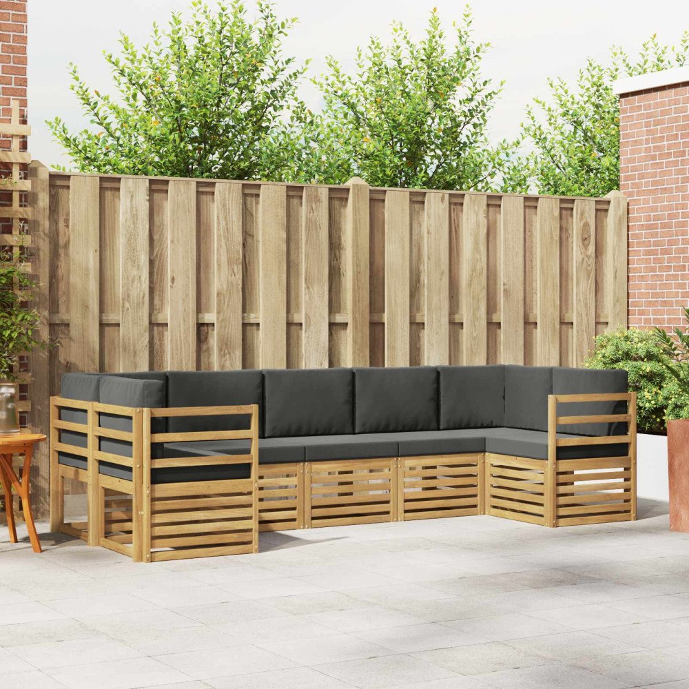 vidaXL Sektionsoffgrupp 7 pcs Vit och antracit 304 x 126,5 x 73 cm