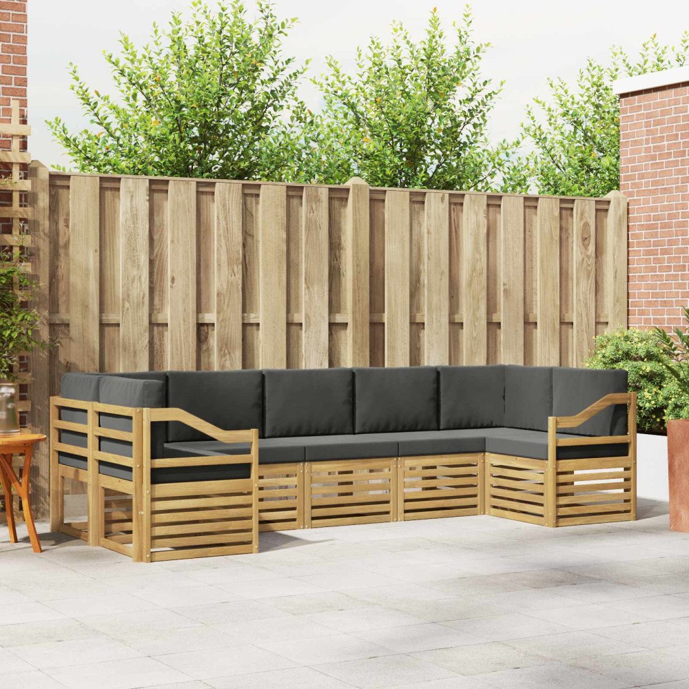 vidaXL Sektionsoffgrupp 7 pcs Vit och antracit 304 x 126,5 x 73 cm