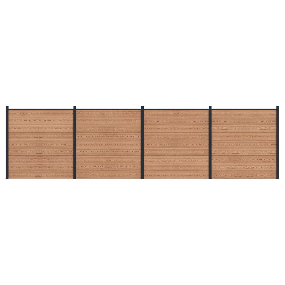 vidaXL Stängselpanel 4 pcs WPC och aluminium Brun