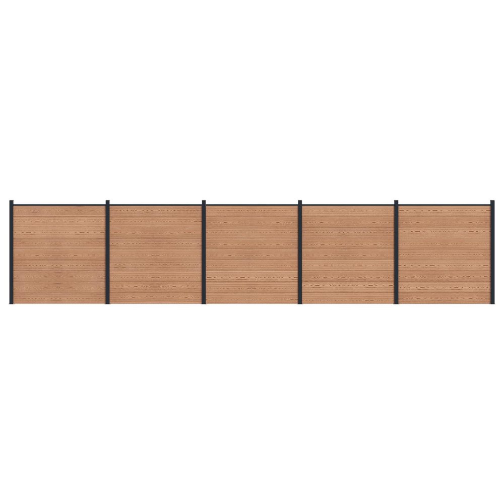 vidaXL Stängselpanel 5 pcs WPC och aluminium Brun