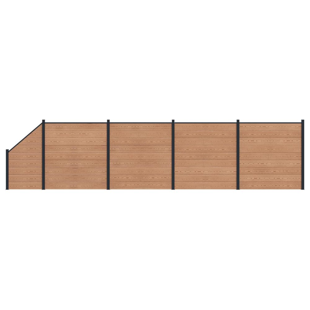vidaXL Stängselpanel 5 pcs WPC och aluminium Brun