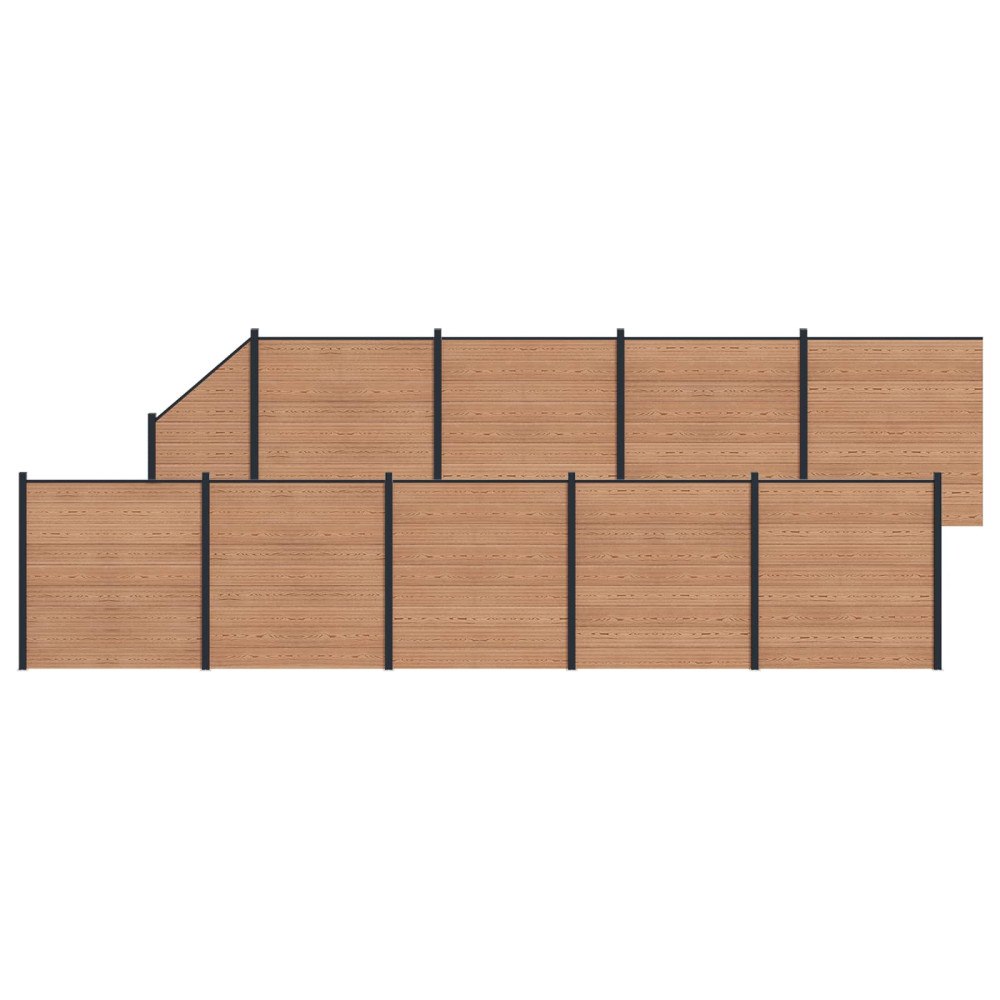 vidaXL Stängselpanel 10 pcs WPC och aluminium Brun