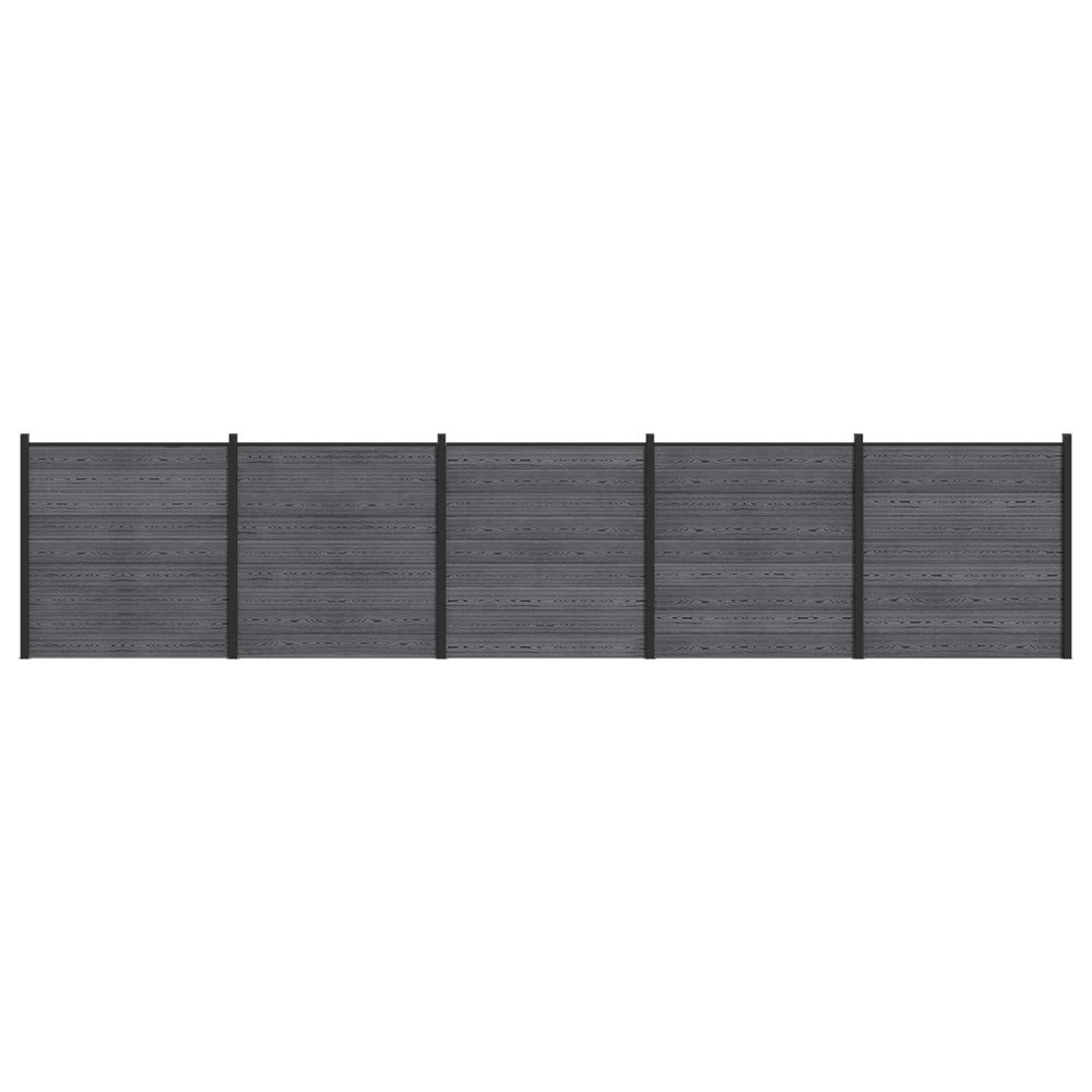 vidaXL Stängselpanel 5 pcs WPC och aluminium Grå