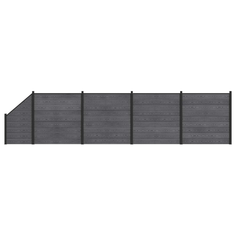 vidaXL Stängselpanel 5 pcs WPC och aluminium Grå