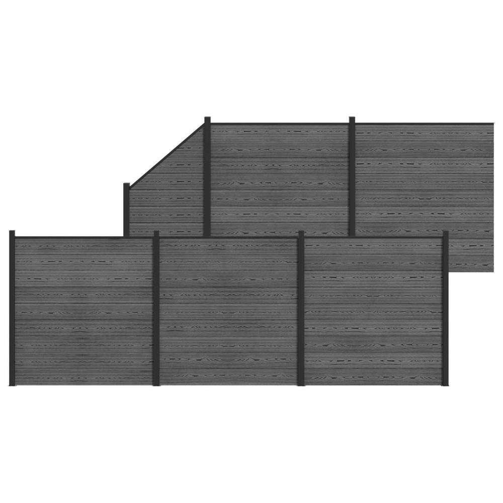 vidaXL Stängselpanel 6 pcs WPC och aluminium Grå