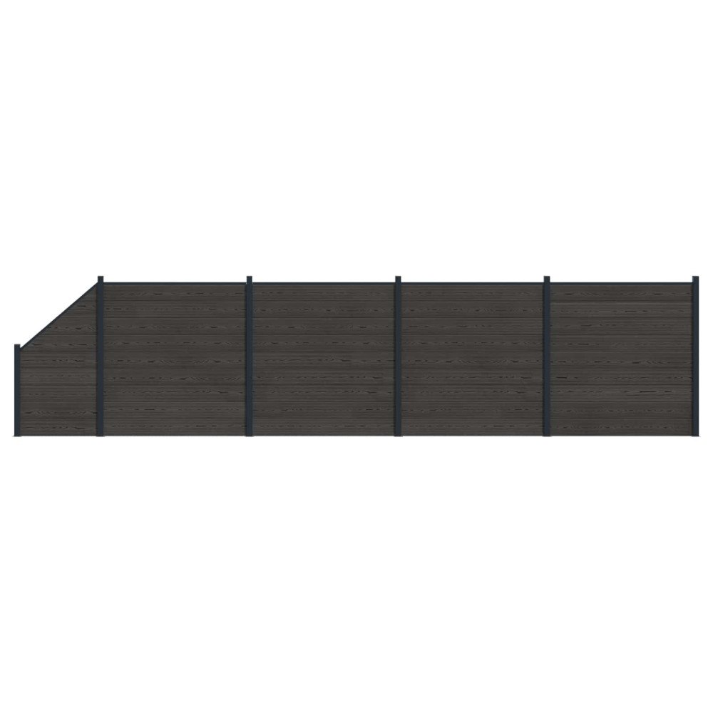 vidaXL Stängselpanel 5 pcs WPC och aluminium Svart
