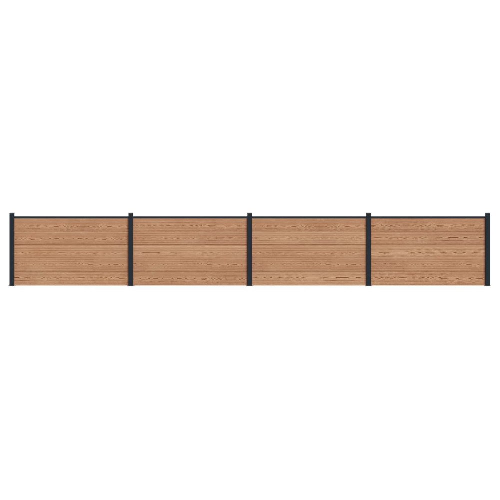 vidaXL Stängselpanel 4 pcs WPC och aluminium Brun