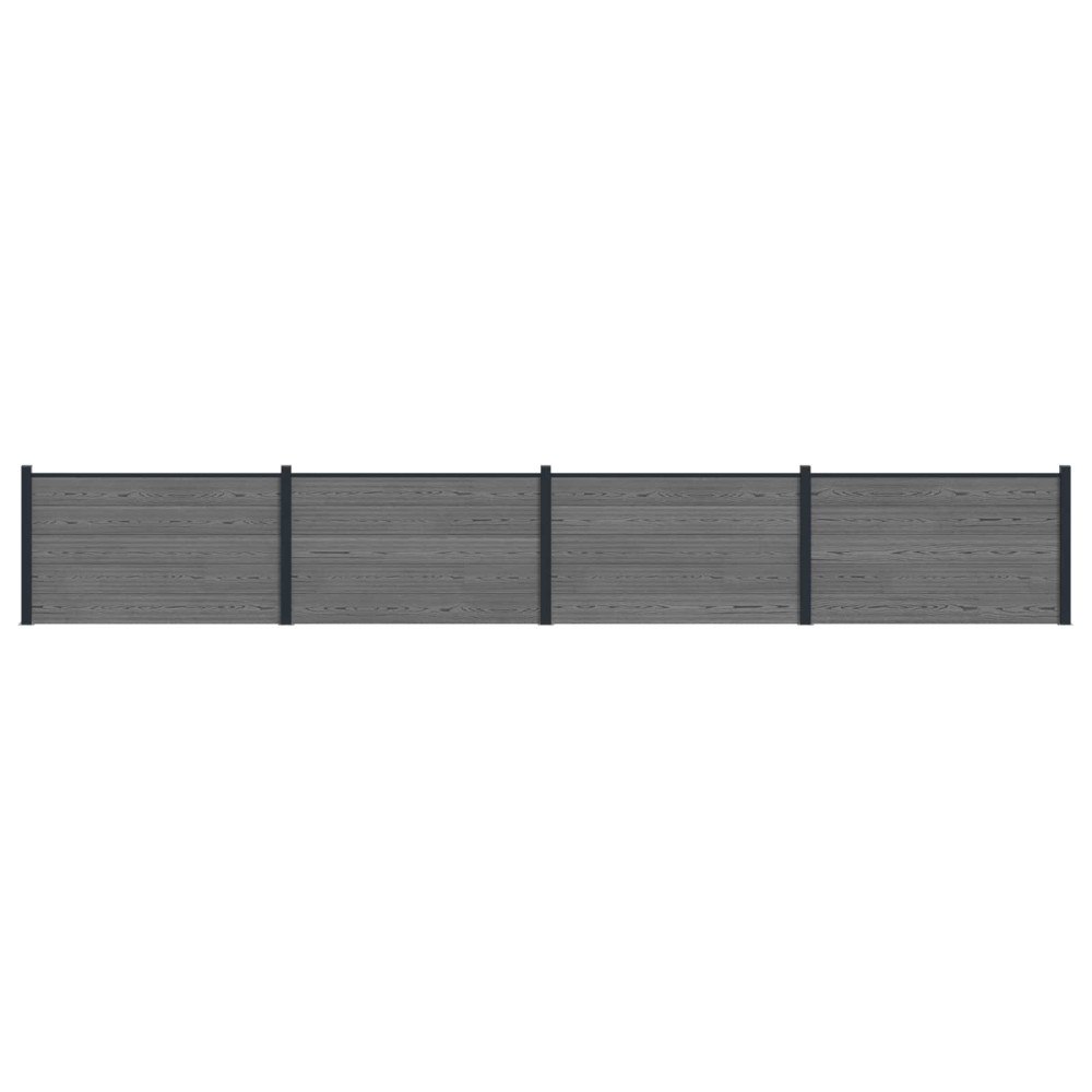 vidaXL Stängselpanel 4 pcs WPC och aluminium Grå