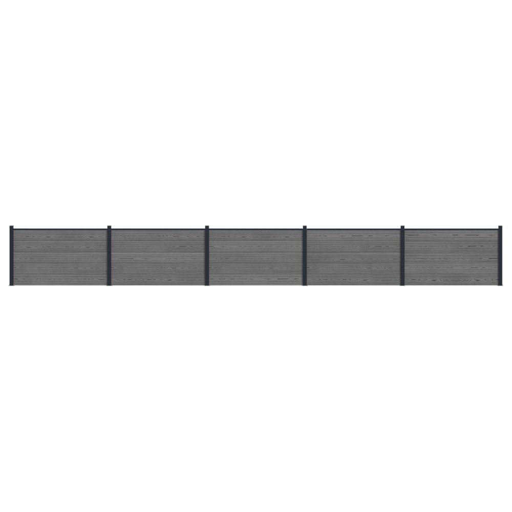 vidaXL Stängselpanel 5 pcs WPC och aluminium Grå