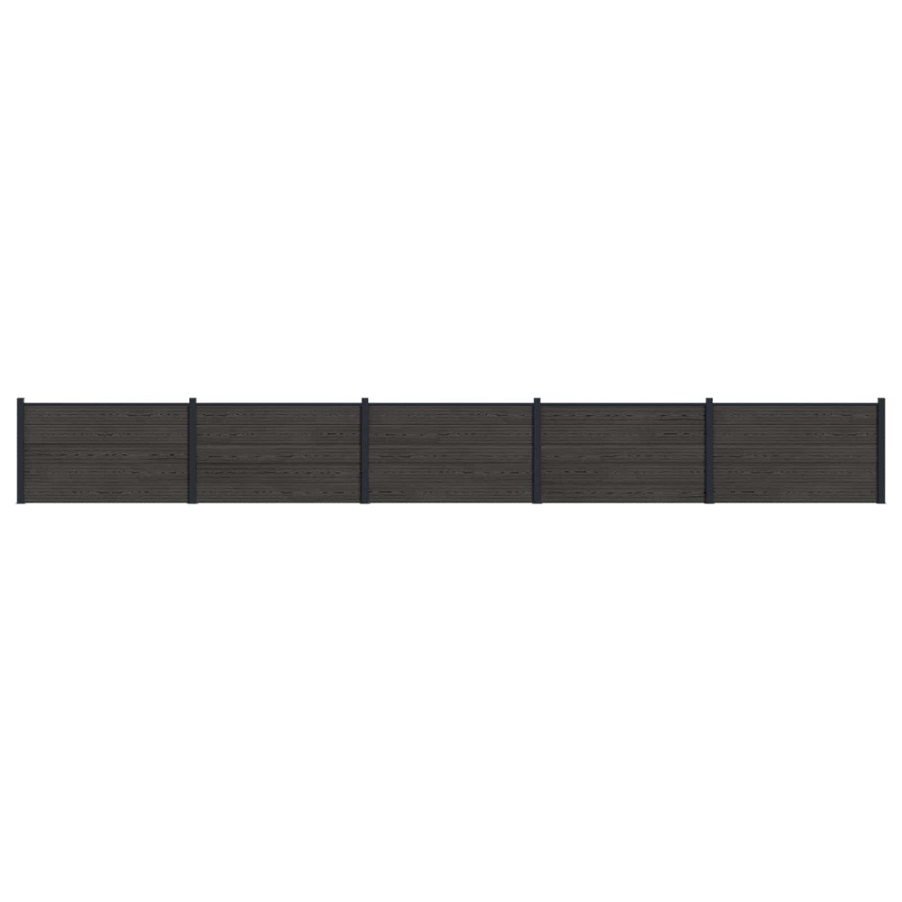 vidaXL Stängselpanel 5 pcs WPC och aluminium Svart