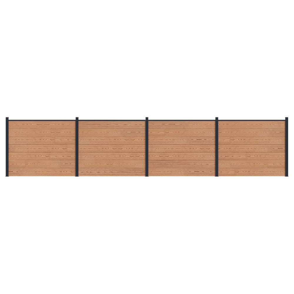 vidaXL Stängselpanel 4 pcs WPC och aluminium Brun