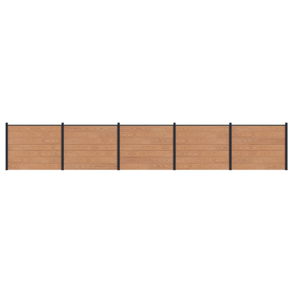 vidaXL Stängselpanel 5 pcs WPC och aluminium Brun