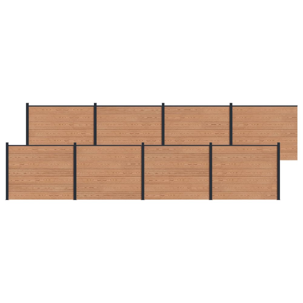 vidaXL Stängselpanel 8 pcs WPC och aluminium Brun