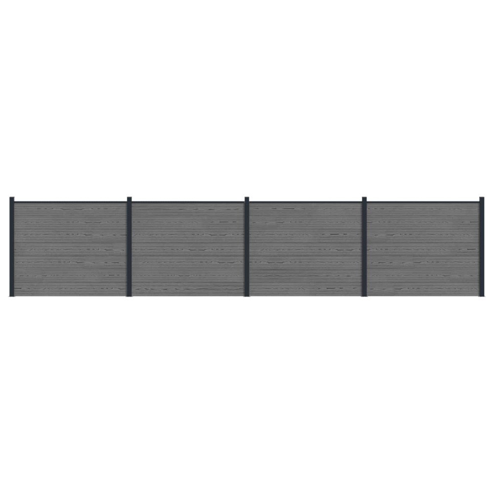vidaXL Stängselpanel 4 pcs WPC och aluminium Grå