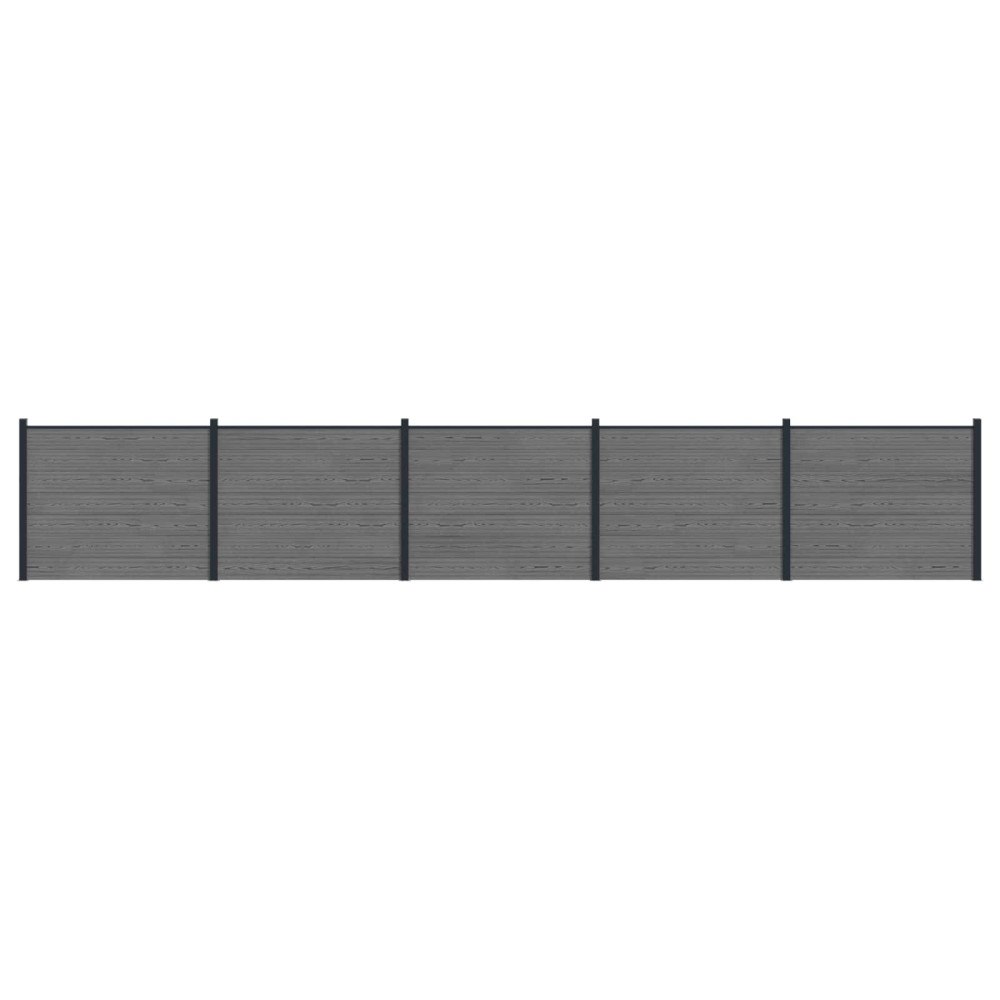 vidaXL Stängselpanel 5 pcs WPC och aluminium Grå