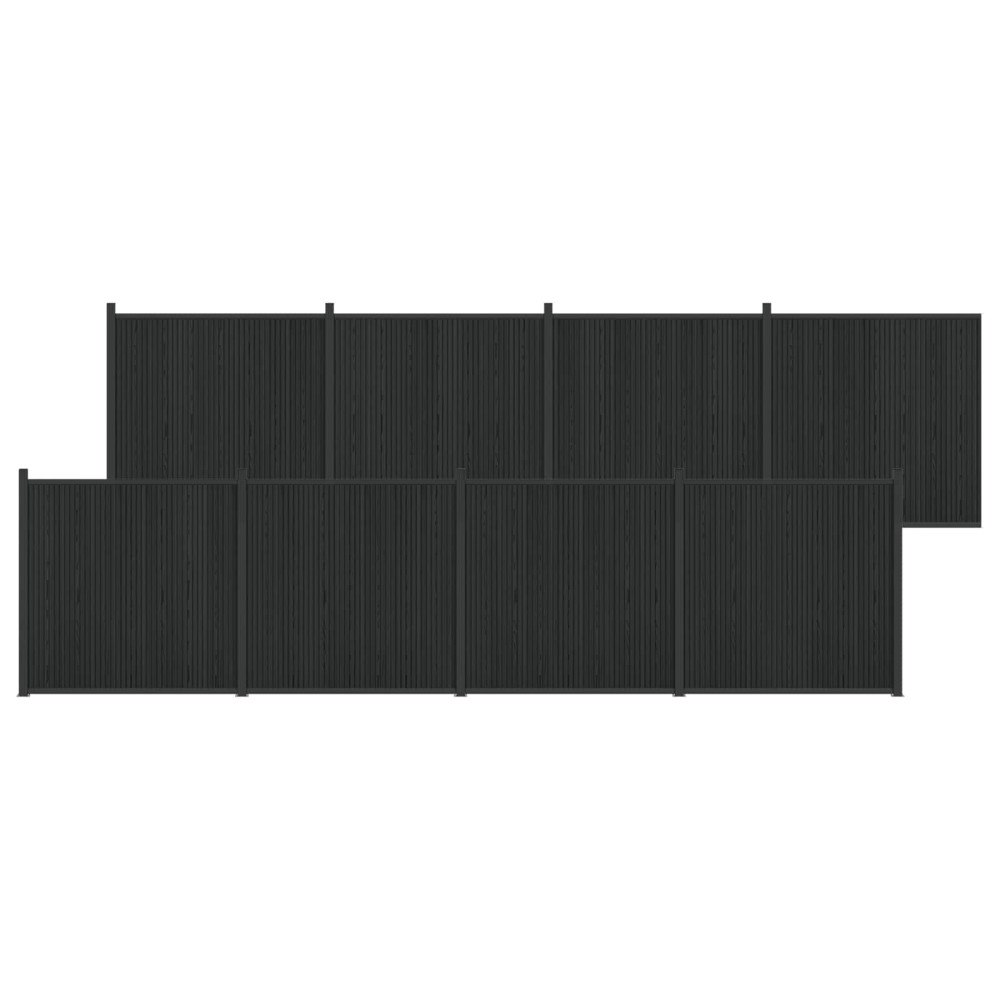 vidaXL Stängselpanel 8 pcs WPC och aluminium Svart