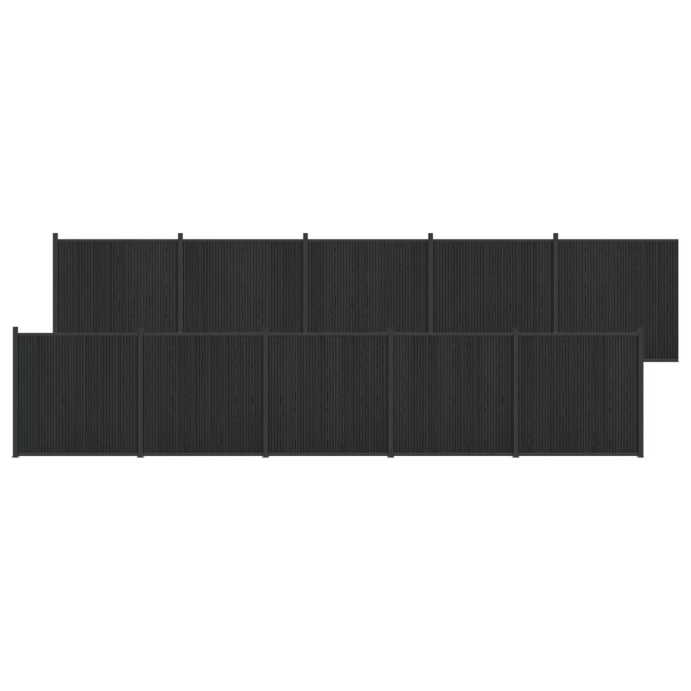 vidaXL Stängselpanel 10 pcs WPC och aluminium Svart