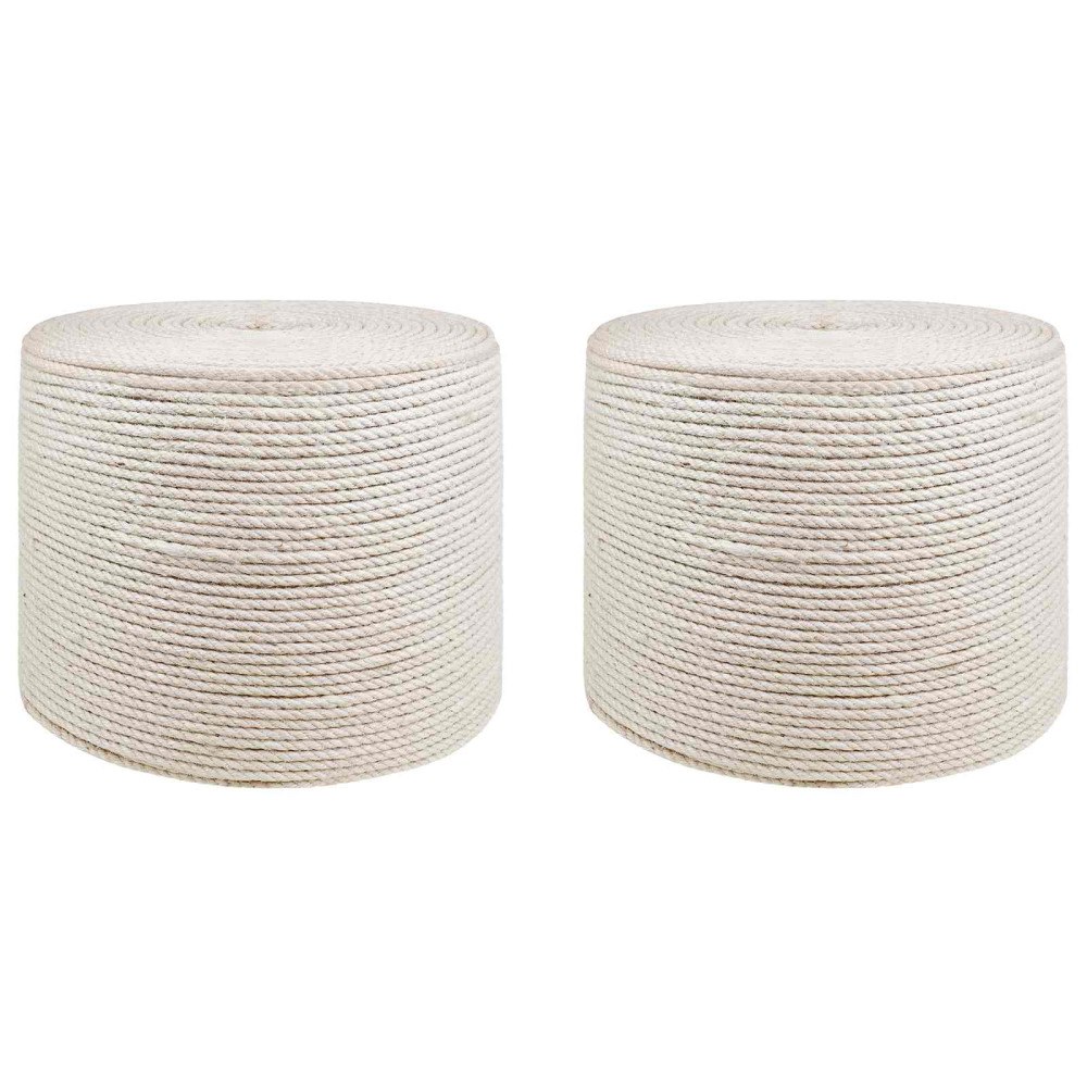 vidaXL Jutegarn 2 pcs 2 Vit 100% Tossa jute