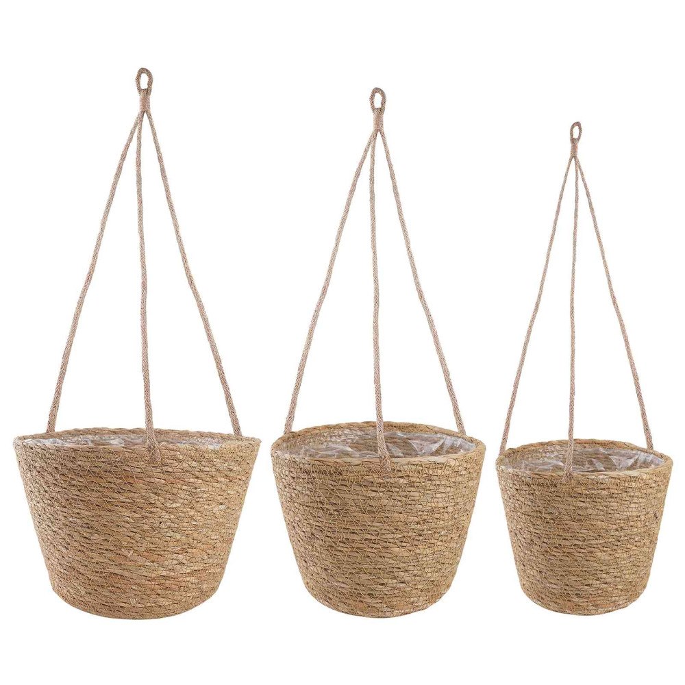 vidaXL Sjögräs Växtkorgar 3 pcs Naturlig Ø26 x 19 cm 100% Sjögräs