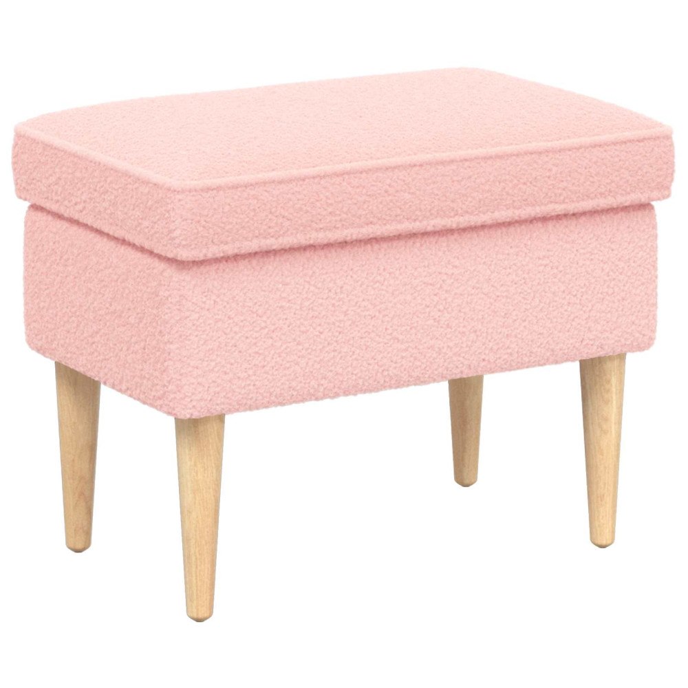 vidaXL Fotpall Rosa 55 x 35 x 41 cm Bouclé