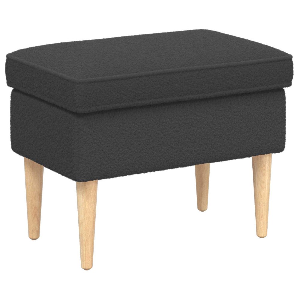 vidaXL Fotpall Mörkgrå 55 x 35 x 41 cm Bouclé