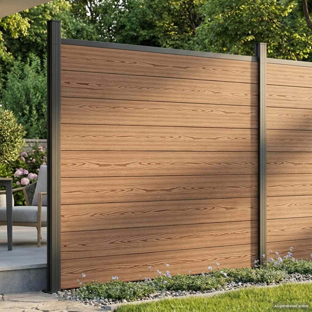 vidaXL Stängselpanel WPC och aluminium Brun