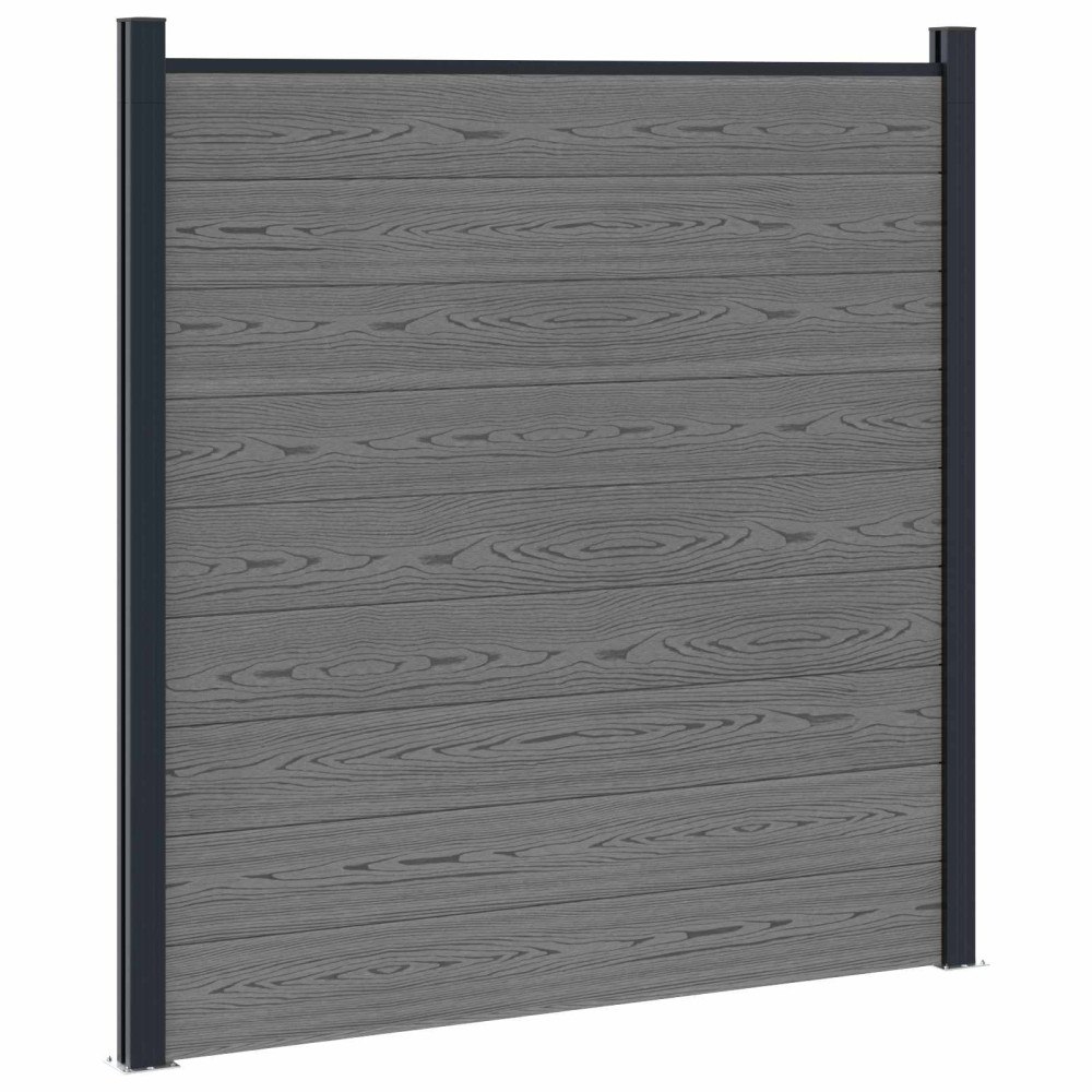 vidaXL Stängselpanel WPC och aluminium Grå