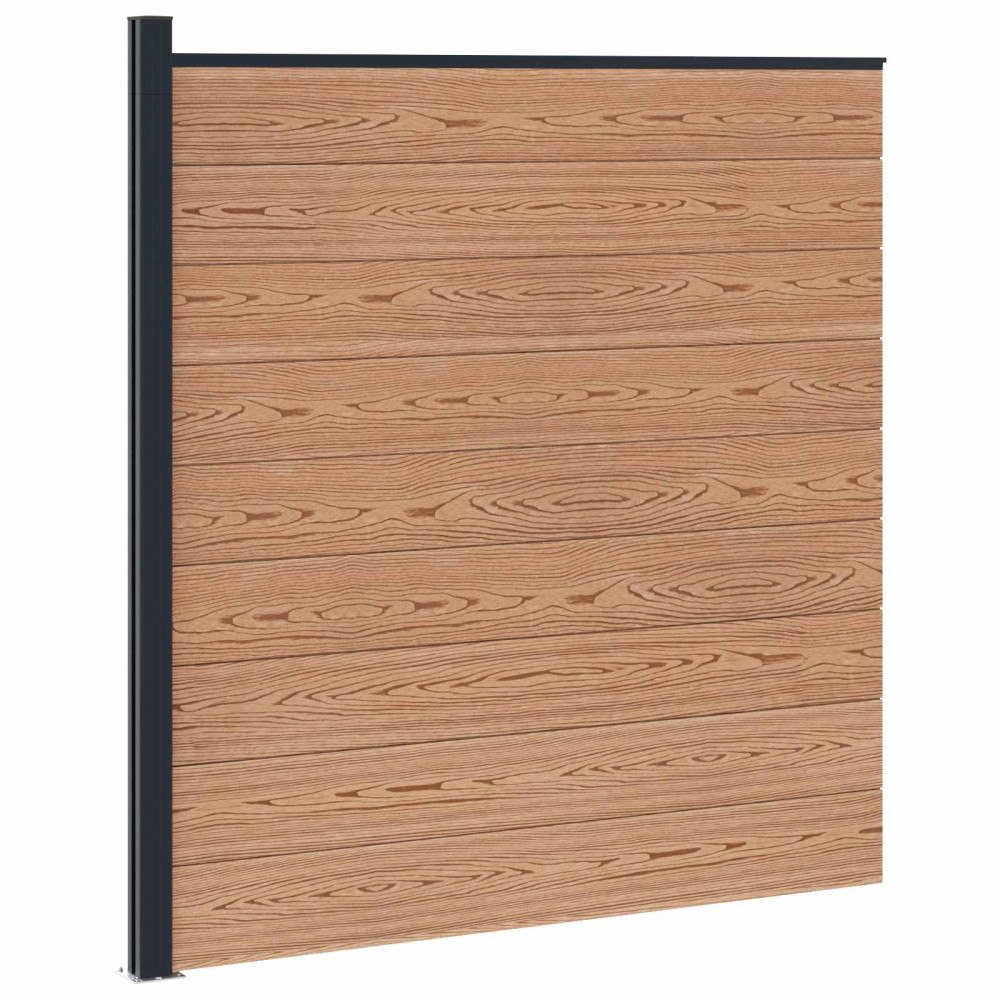vidaXL Stängselpanel WPC och aluminium Brun