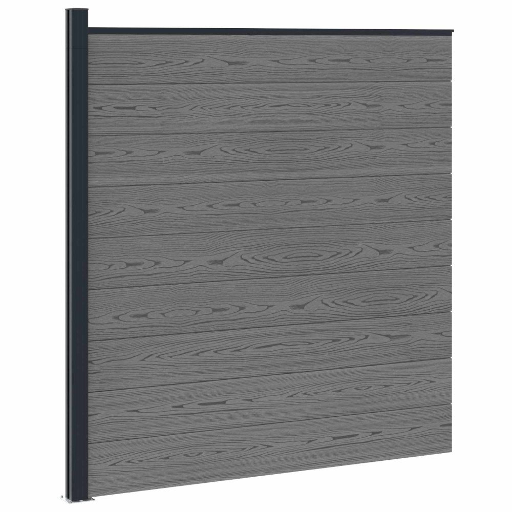 vidaXL Stängselpanel WPC och aluminium Grå