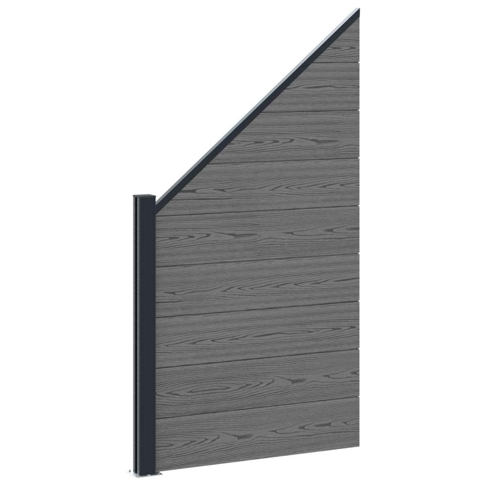 vidaXL Stängselpanel WPC och aluminium Grå