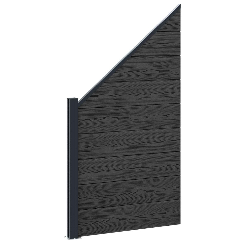 vidaXL Stängselpanel WPC och aluminium Svart