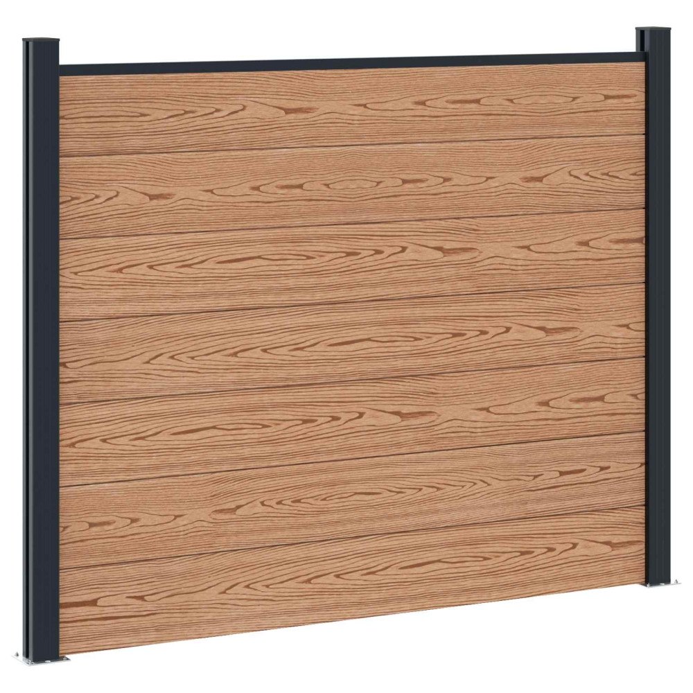 vidaXL Stängselpanel WPC och aluminium Brun
