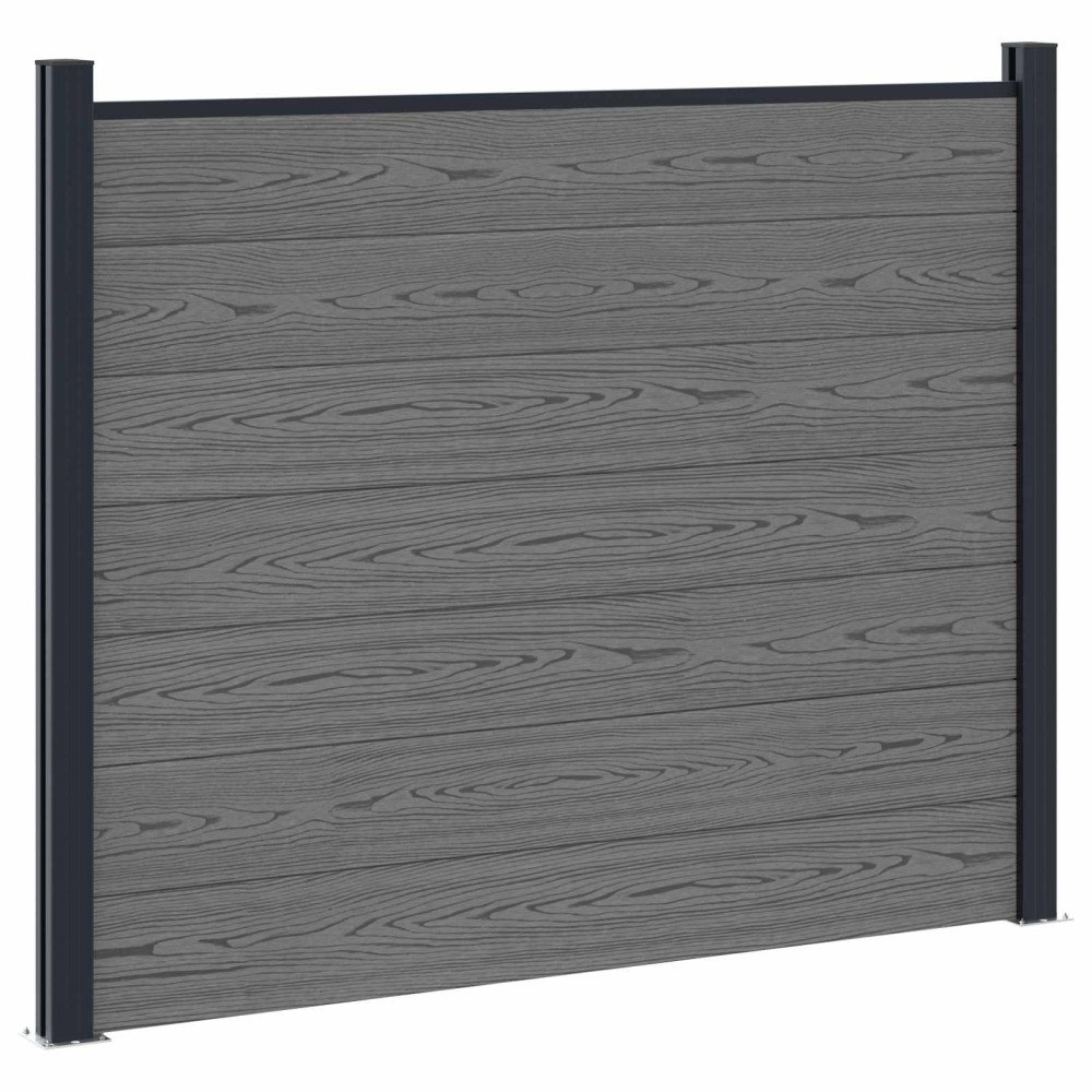 vidaXL Stängselpanel WPC och aluminium Grå
