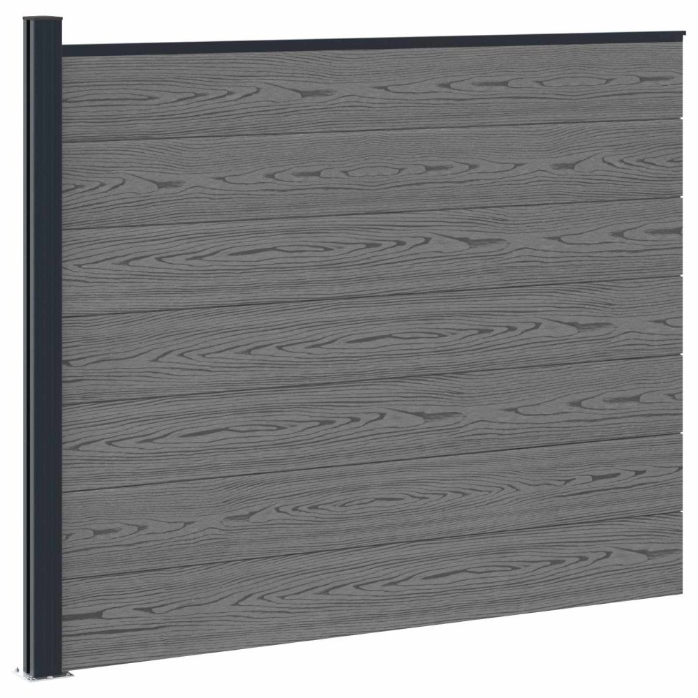 vidaXL Stängselpanel WPC och aluminium Grå