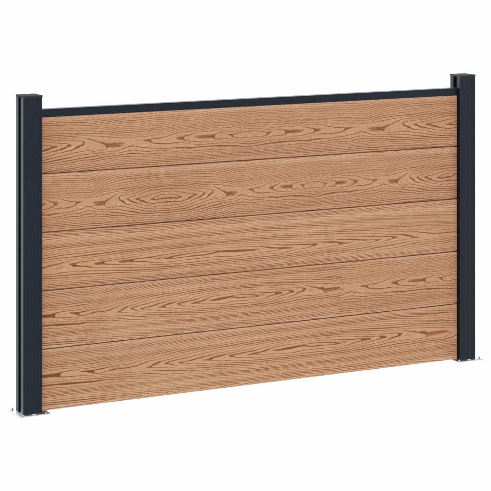 vidaXL Stängselpanel WPC och aluminium Brun