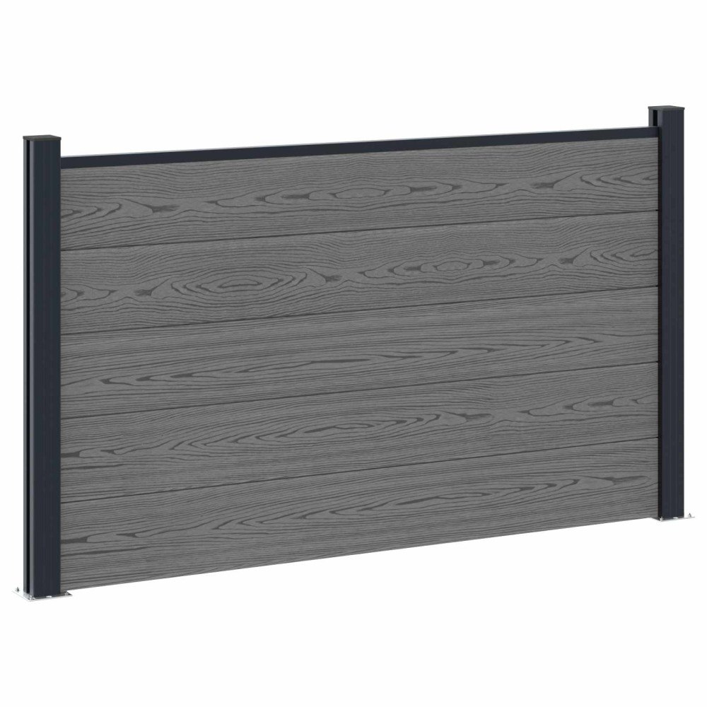 vidaXL Stängselpanel WPC och aluminium Grå