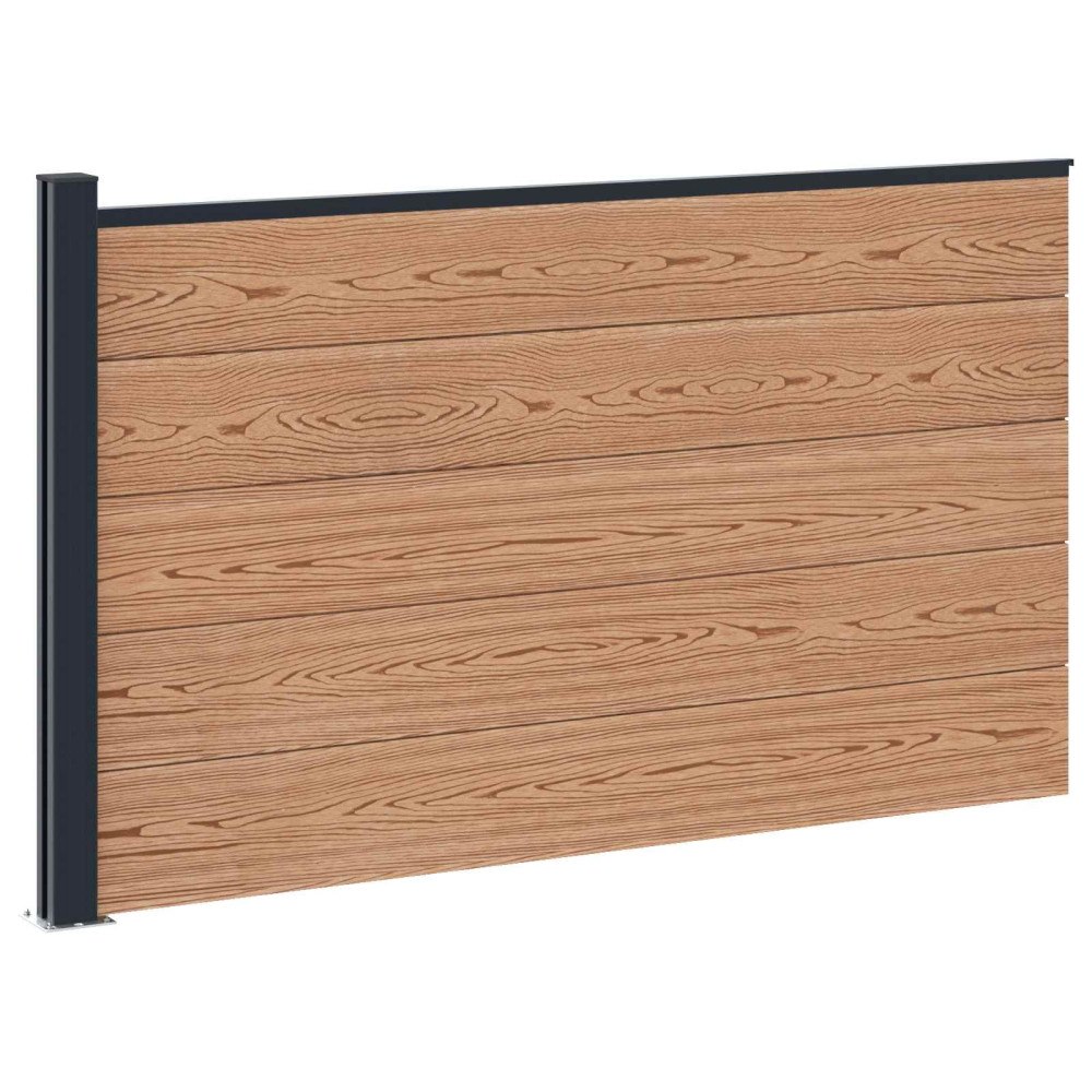 vidaXL Stängselpanel WPC och aluminium Brun