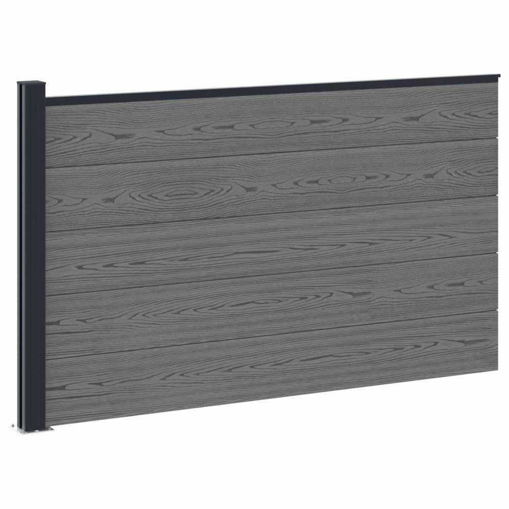 vidaXL Stängselpanel WPC och aluminium Grå