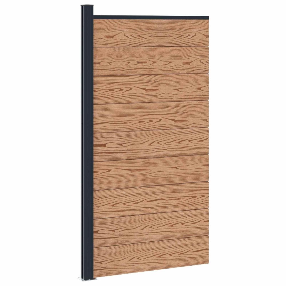vidaXL Stängselpanel WPC och aluminium Brun