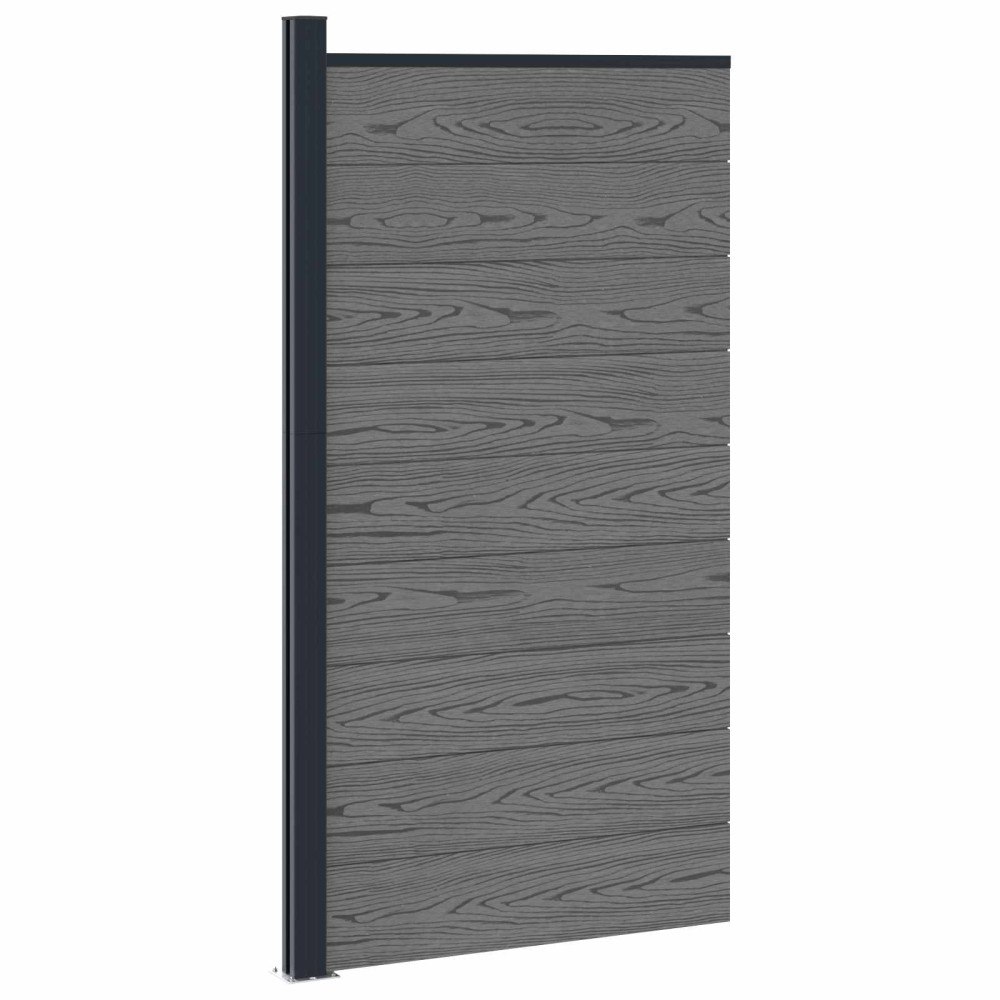 vidaXL Stängselpanel WPC och aluminium Grå