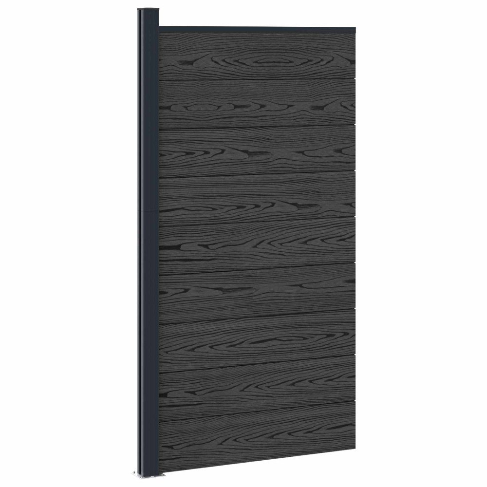 vidaXL Stängselpanel WPC och aluminium Svart