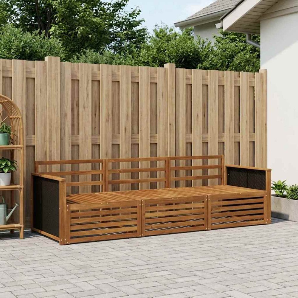 vidaXL Utomhussoffset 3 pcs Naturlig Massivt Akaciaträ