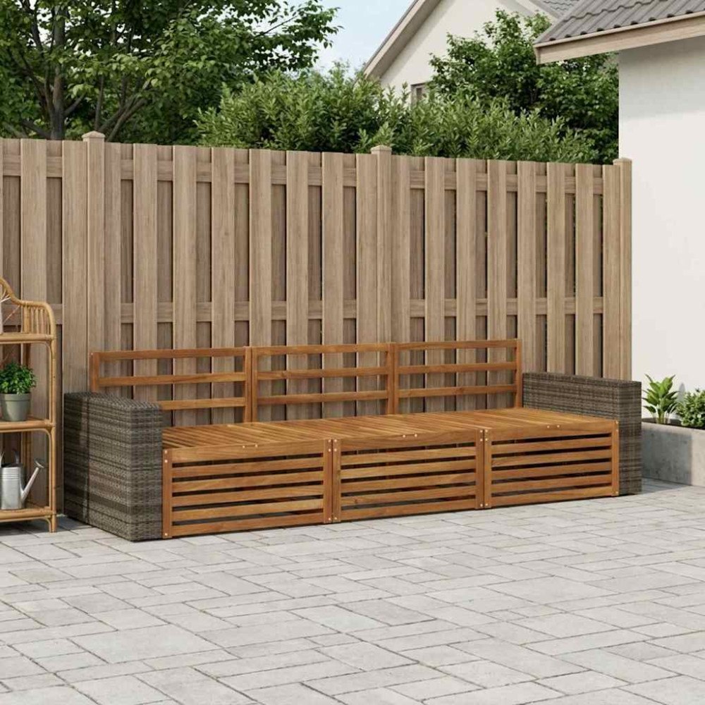 vidaXL Utomhussoffset 3 pcs Naturlig Massivt Akaciaträ