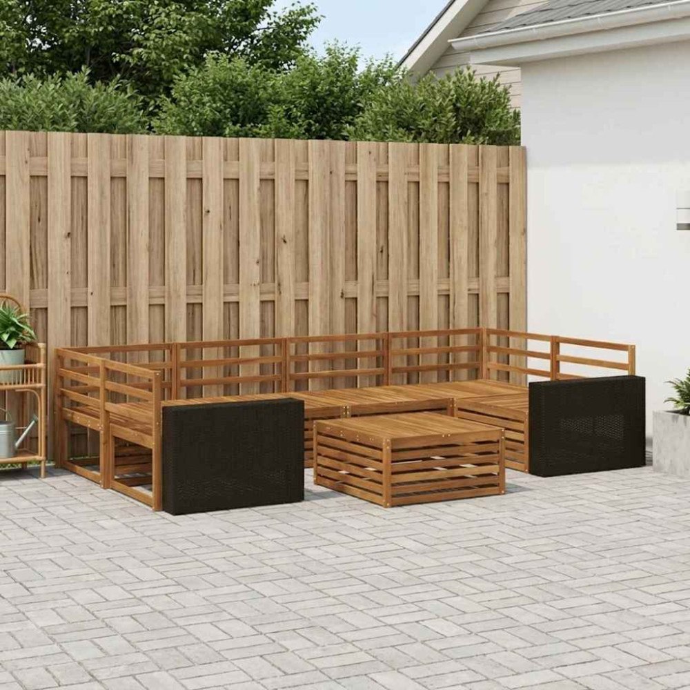 vidaXL Utomhussoffset 7 pcs Naturlig Massivt Akaciaträ