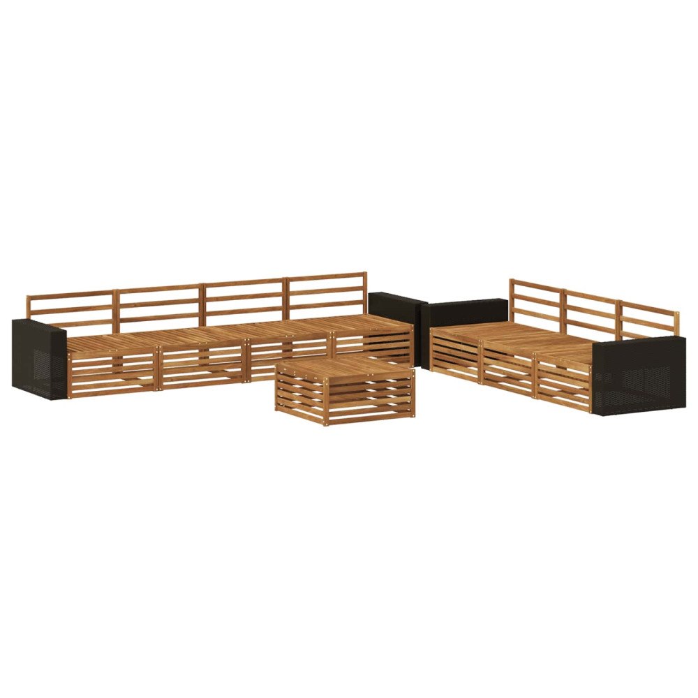 vidaXL Utomhussoffset 8 pcs Naturlig 79 x 79 x 37 cm Massivt Akaciaträ