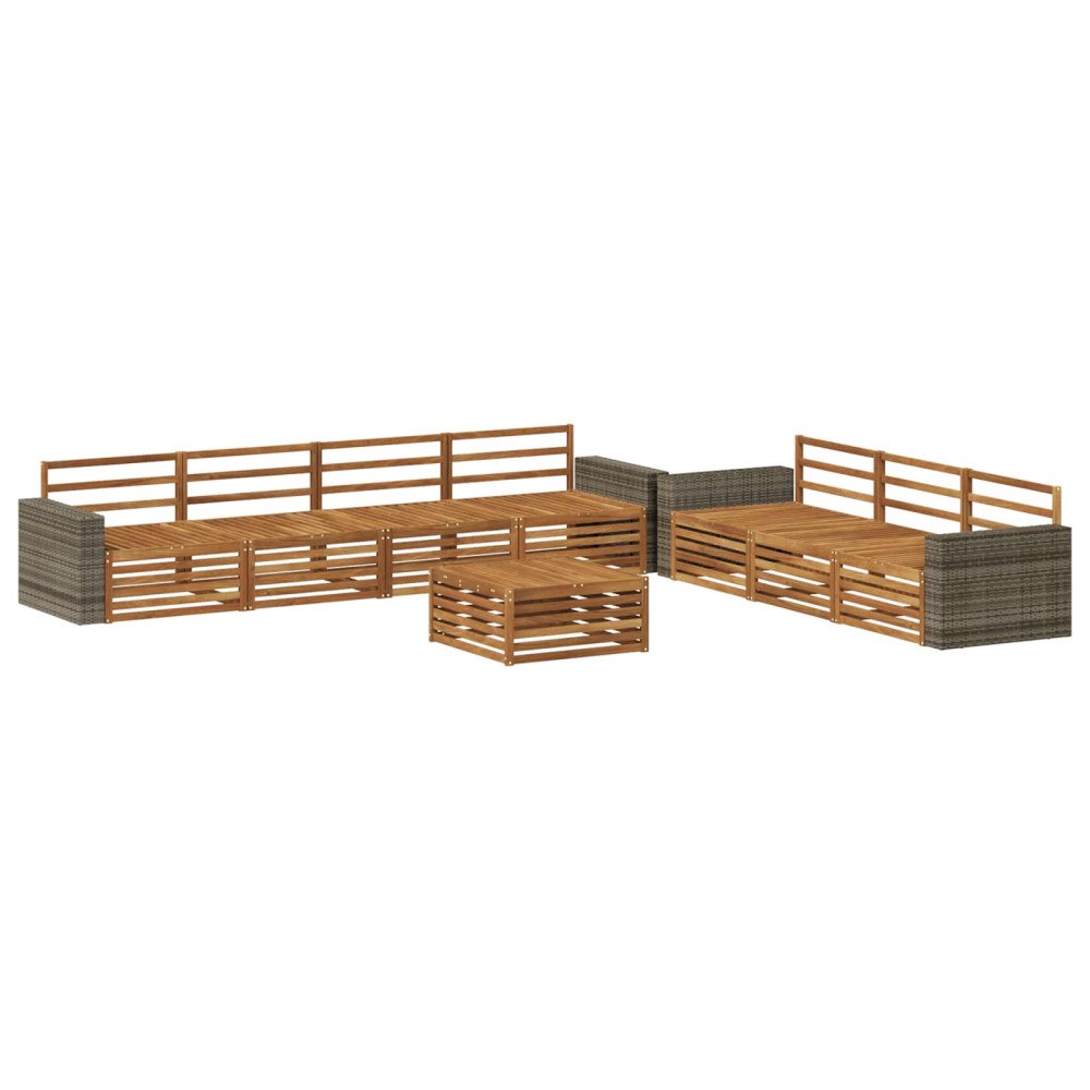 vidaXL Utomhussoffset 8 pcs Naturlig 79 x 79 x 37 cm Massivt Akaciaträ