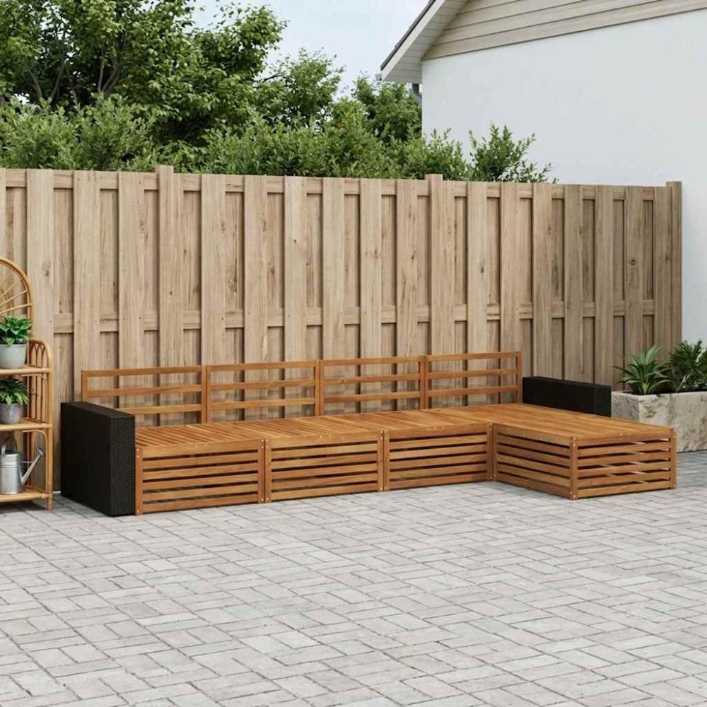 vidaXL Utomhussoffset 5 pcs Naturlig Massivt Akaciaträ