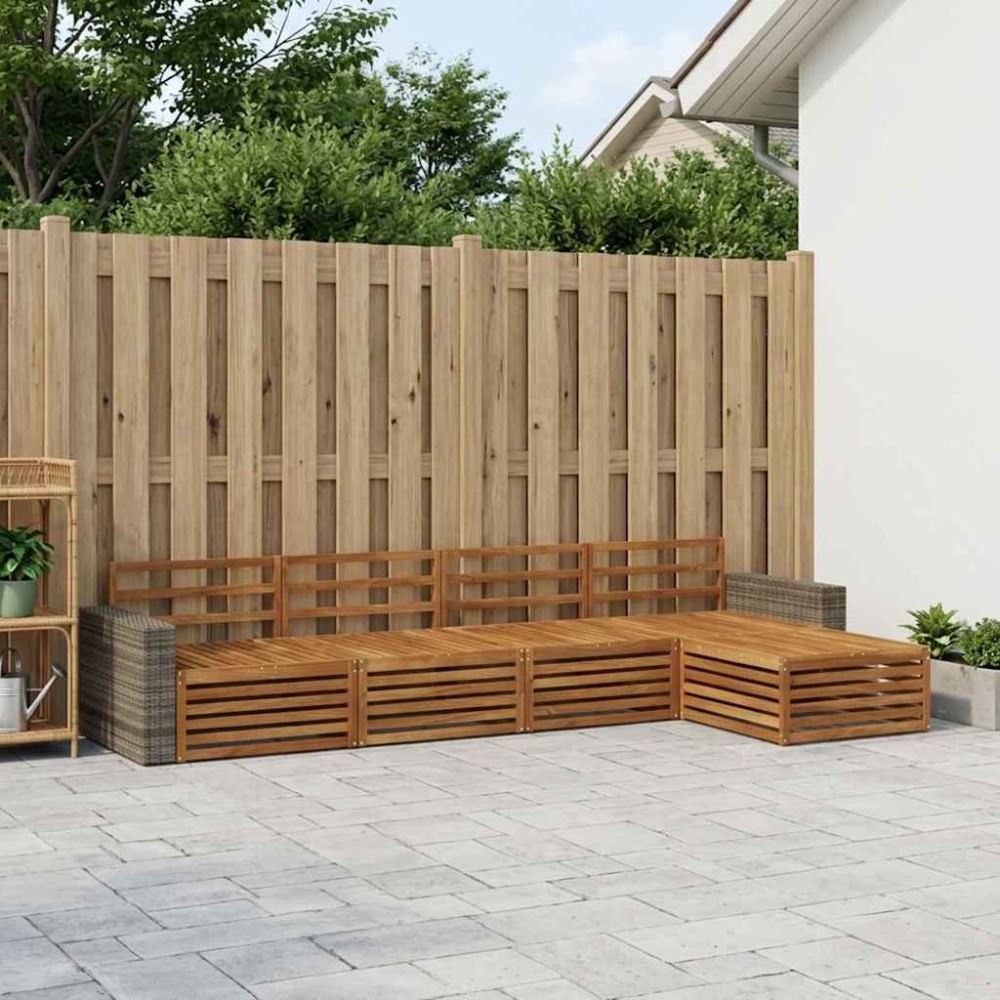 vidaXL Utomhussoffset 5 pcs Naturlig Massivt Akaciaträ